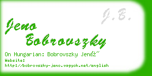 jeno bobrovszky business card